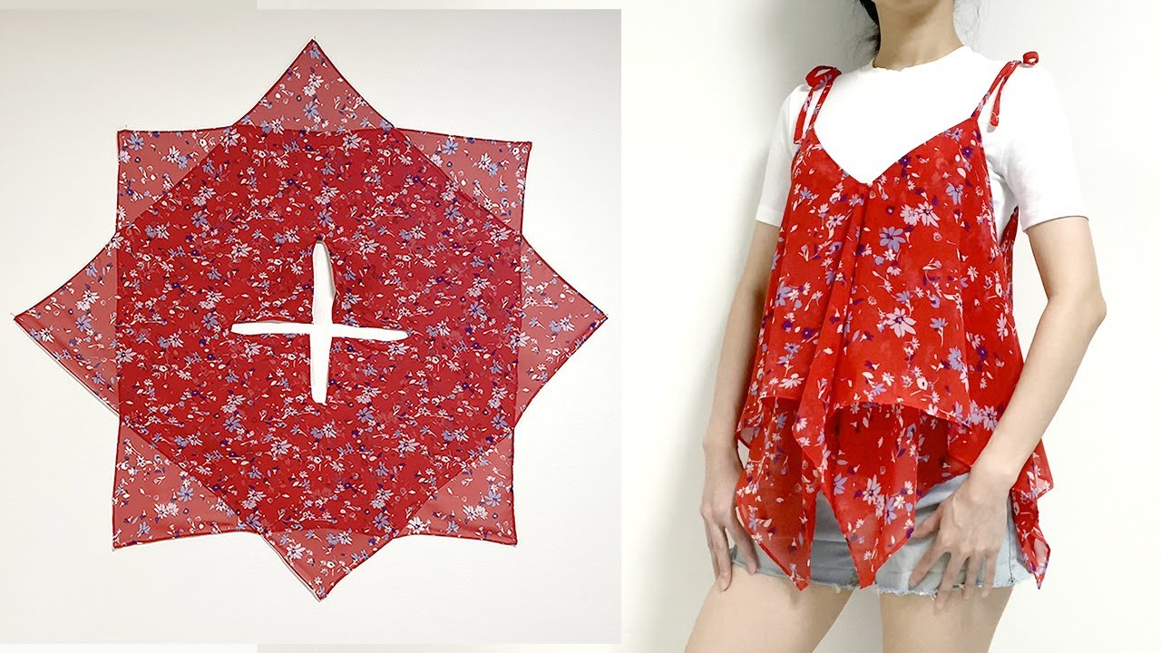 DIY Square Top / Easy Double Layer Top / Summer Crop Top Tutorial / For Beginner