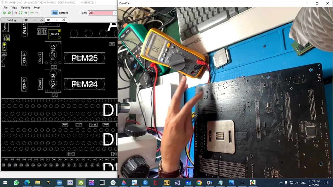 Fix Main Asrock X99 taichi socket2011 chạm nguồn 5Vdual USB