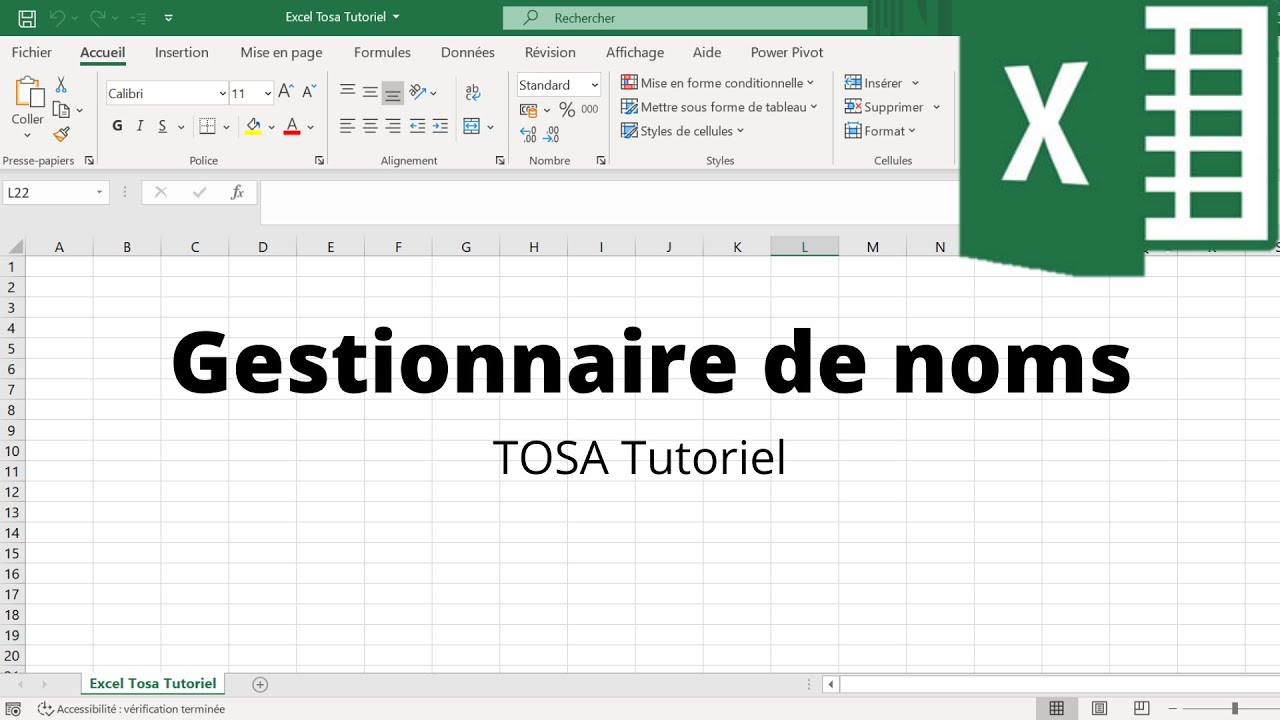 Comment définir et utiliser les noms avec Excel 2020 - Excel - TOSA 2016