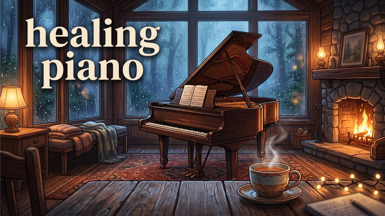 30 Minutes Cozy Piano and Soft Rain 🌧️ Healing & Relaxing Melody