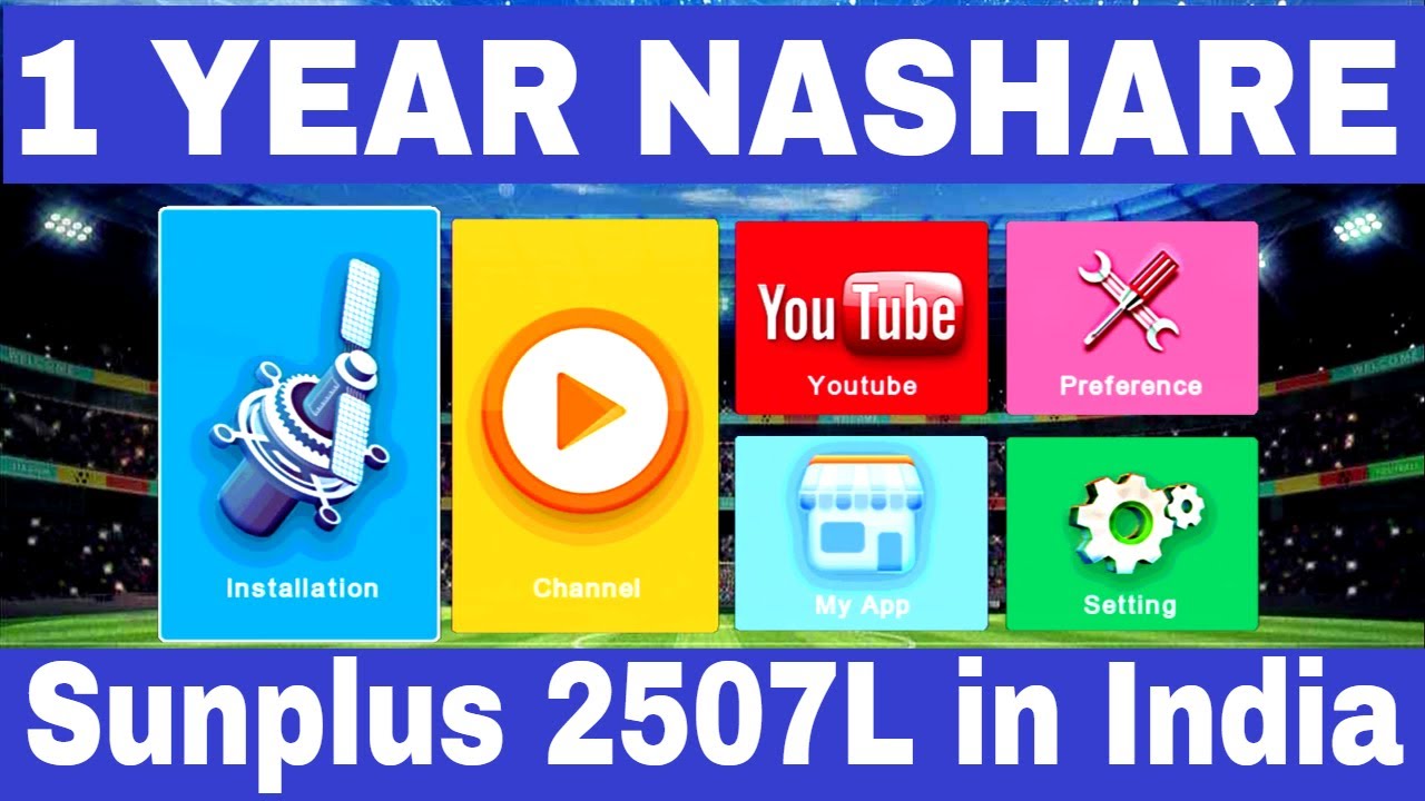Sunplus 2507L Set Top Box in India, NASHARE 1 Year, Internal/External Wifi, DvbFinder, Ecast and mor