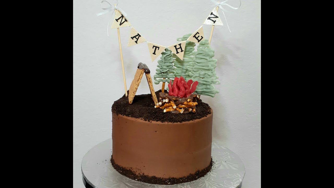 Camping birthday cake - Celebrate the first day of summer