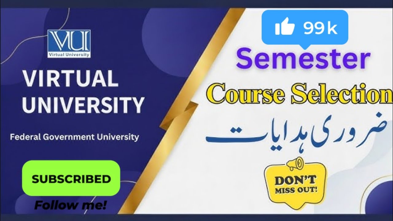 VU Course Selection Open Now!Spring 2026 Admissions|VU Spring 2026 Course Selection | project cs619