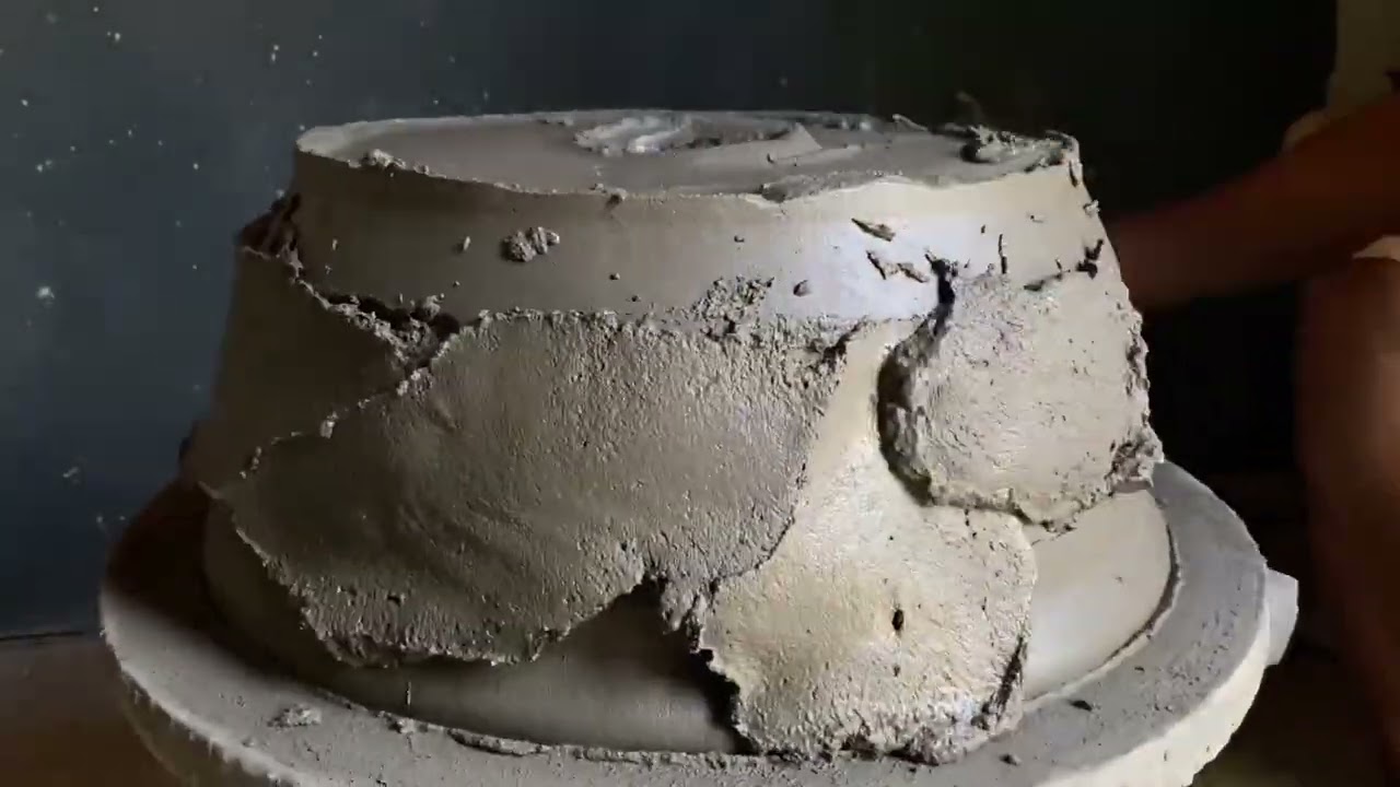 Como fazer bacia grande de cimento. Vaso de cimento para rosa do deserto.