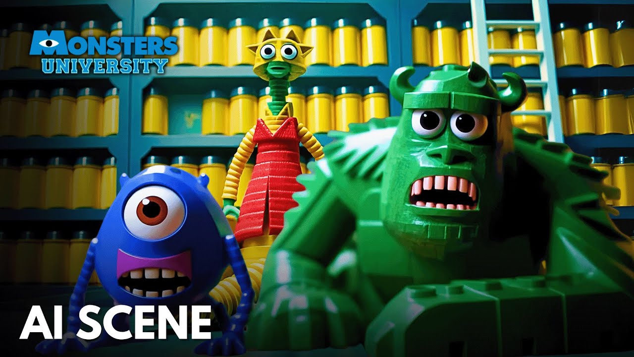 MONSTERS UNIVERSITY Mike And Sulley Return From The Human World But it’s Reimagined by AI