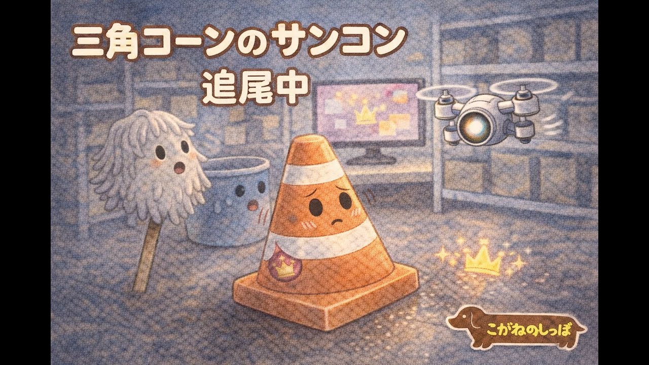 【絵本 読み聞かせ】（２０３）三角コーンのサンコン追尾中