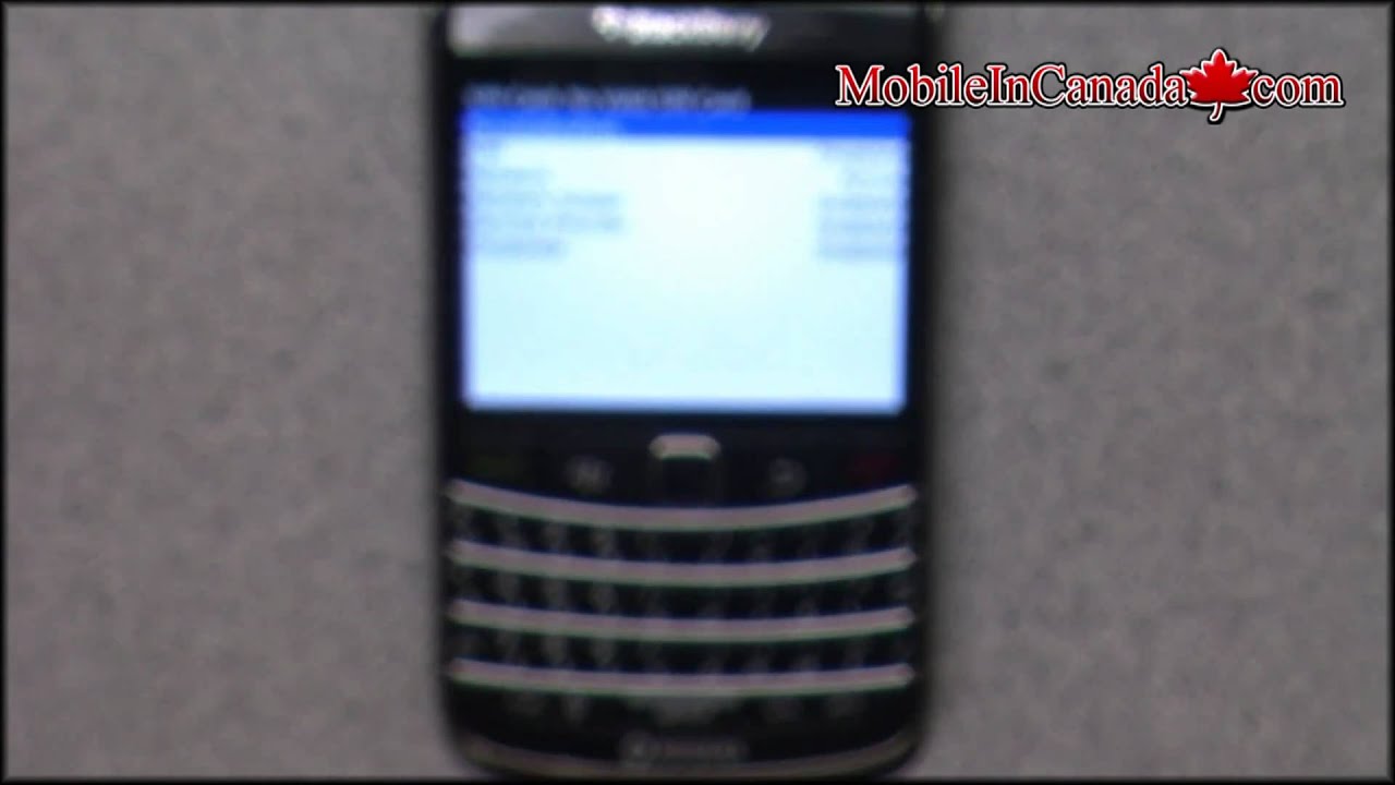 How to enter unlock code on BlackBerry Bold 9700 From Rogers - www.Mobileincanada.com