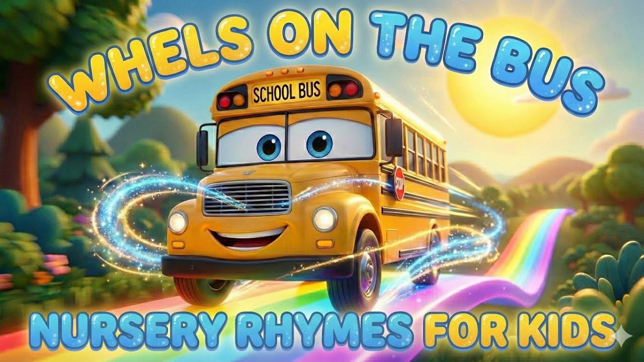Wheels on the Bus 🚌 |  Nursery Rhymes for Kids | Rushika Rainbow Rhymes #wheelsonthebus