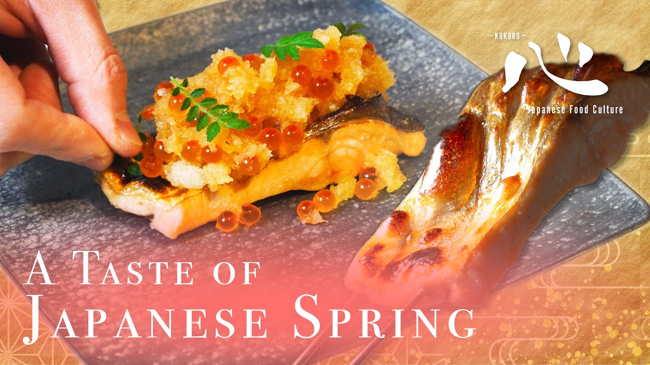 🇯🇵🐟A taste of Japanese Spring-Salt-Grilled Cherry Salmon with Daikon and Roe Elegance-
