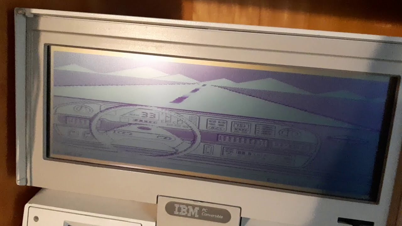 Car simulator on a 1986 laptop.