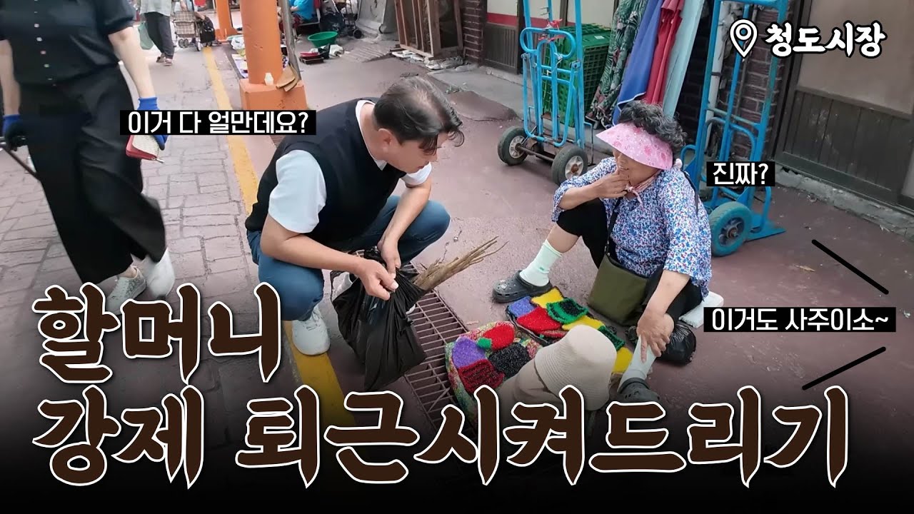 청도시장에서 수세미 할머니 일찍 퇴근 시켜드린 이유?!🤷🏻
