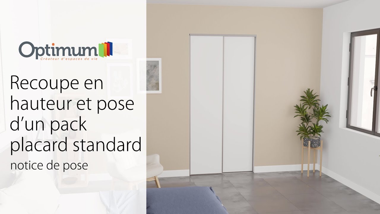 Recoupe en hauteur et pose d'un pack portes de placard standard - OPTIMUM