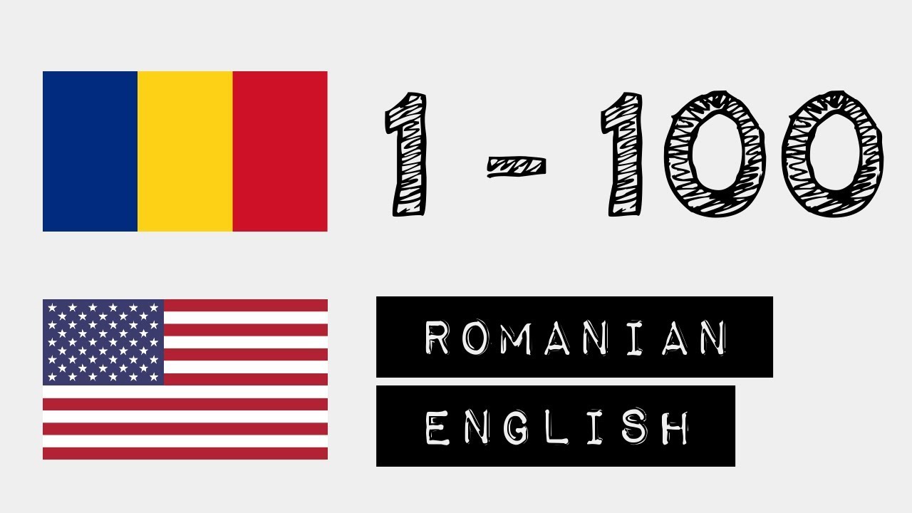 Числа от 1 до 100 - румынский - английский