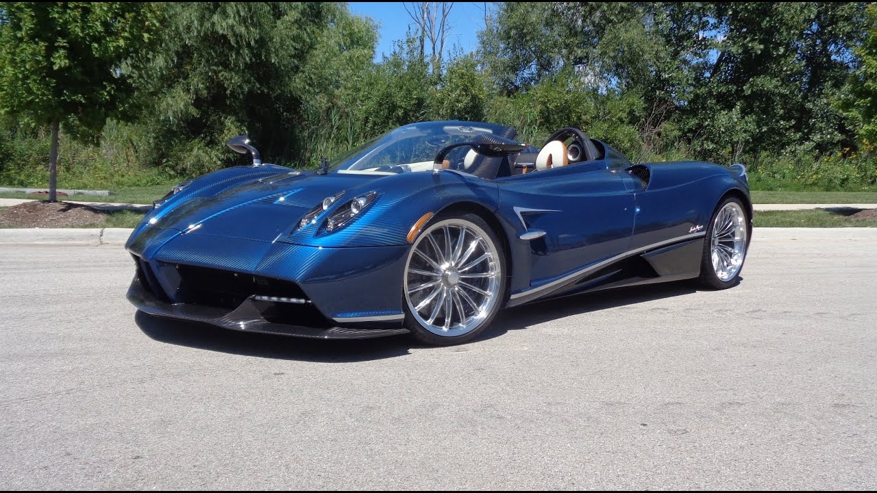 WHOOSH ! 2018 Pagani Huayra Roadster V12 Twin Turbo in Blue & Ride - My Car Story with Lou Costabile