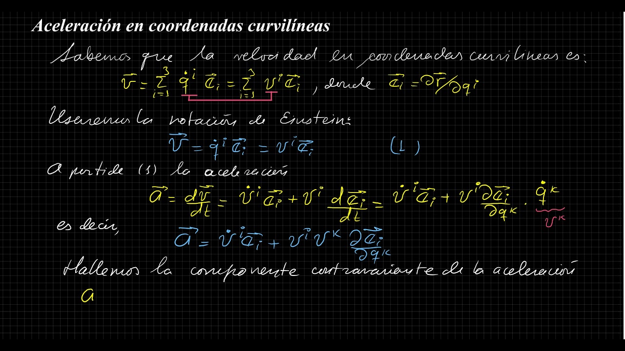 Aceleración en coordenadas curvilíneas