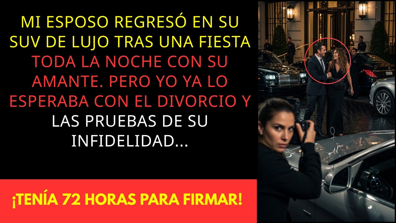 Mi esposo regresó en su coche de lujo tras una fiesta toda la noche con su amante . Estoy esperando.