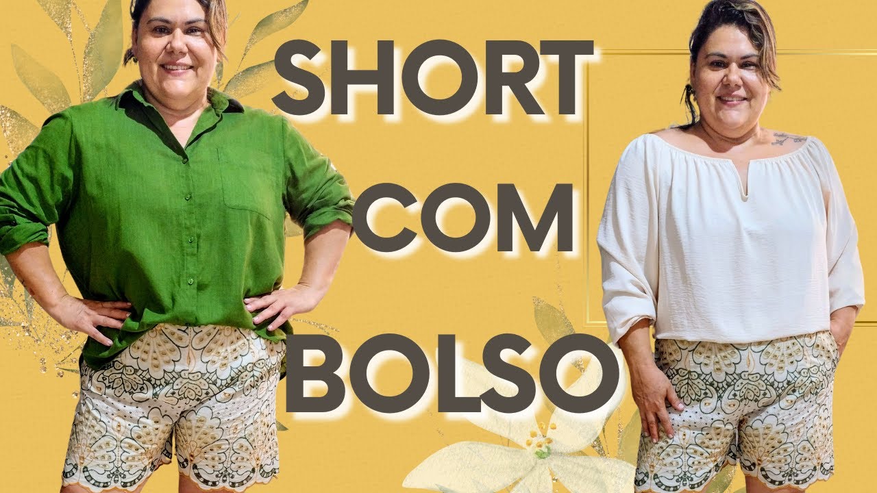 COMO FAZER SHORT COM BOLSO E Z&Iacute;PER - APRENDENDO A COSTURAR - COSTURA PARA INICIANTES