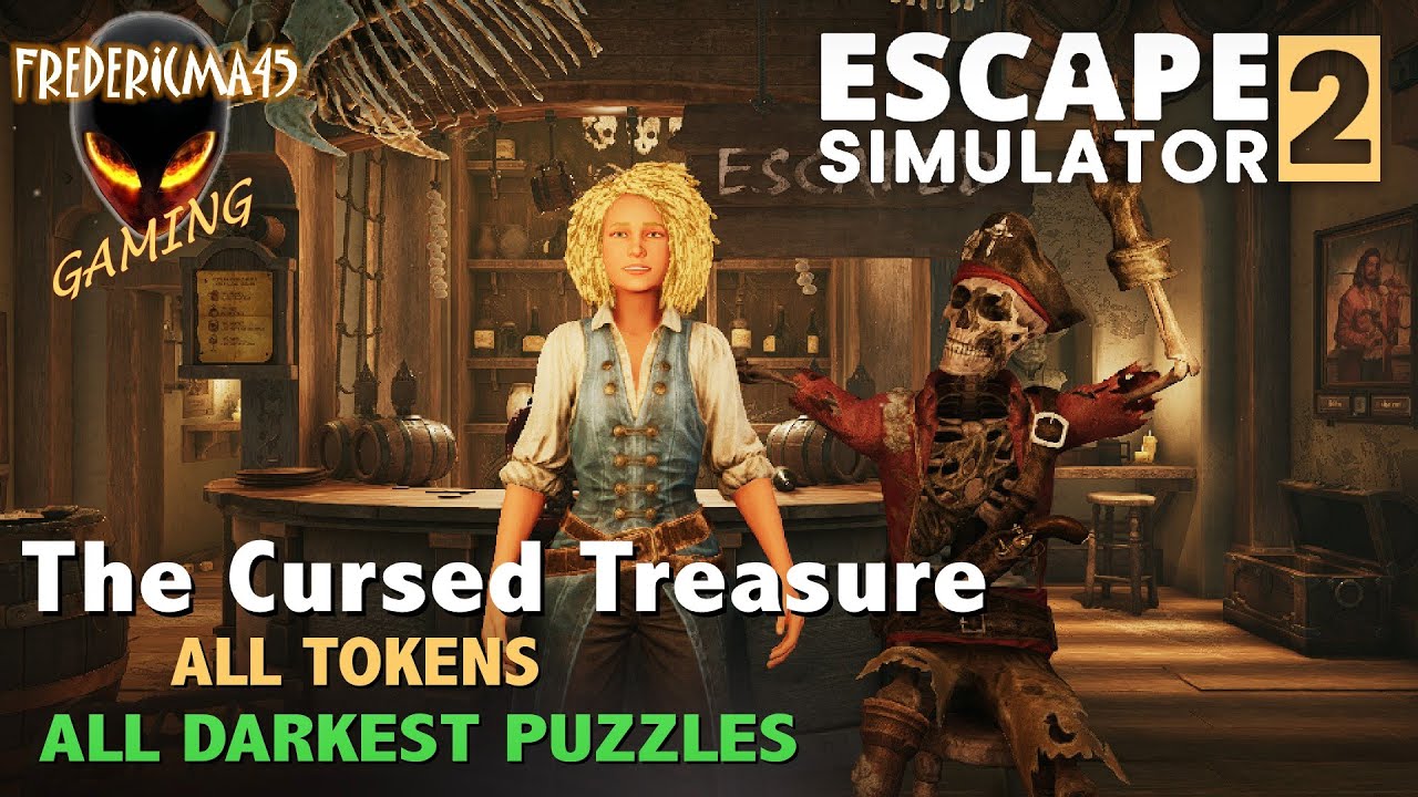 Escape Simulator 2 THE CURSED TREASURE (4 Rooms) / All Tokens Location + Darkest Puzzles Achievement