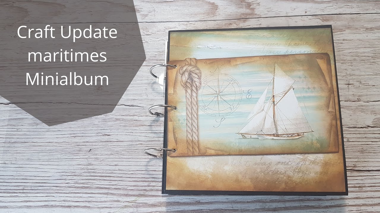 Craft Update Minialbum aus einem 12x12 Block basteln I maritimes Minialbum aus Stamperia Papier