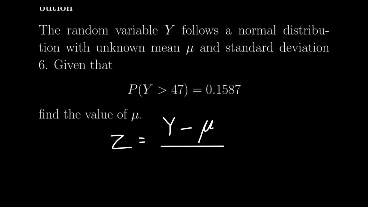 A LEVEL Finding Unknown Mean Using Inverse Normal Distribution