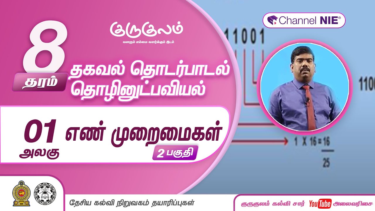 எண் முறைமைகள் | பகுதி 02 | அலகு 01 | தரம் 8 | ICT | தகவல் தொடர்பாடல் தொழினுட்பவியல் | P 02