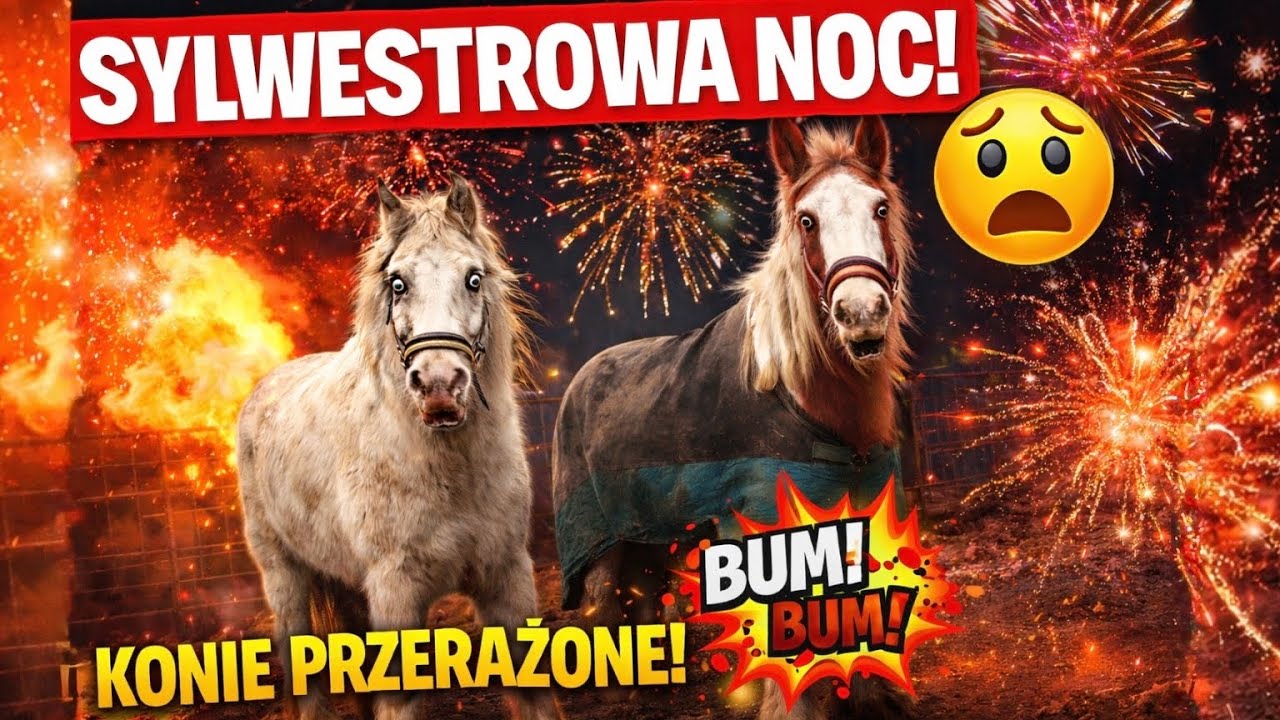 SYLWESTER OCZAMI KONI…😱 Tak zareagowały na fajerwerki! 