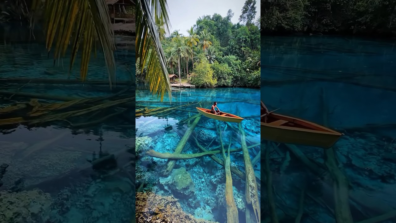 The clearest lake in the world? 😳📍Paisupok lake, Banggai islands, Indonesia 💚 #travel