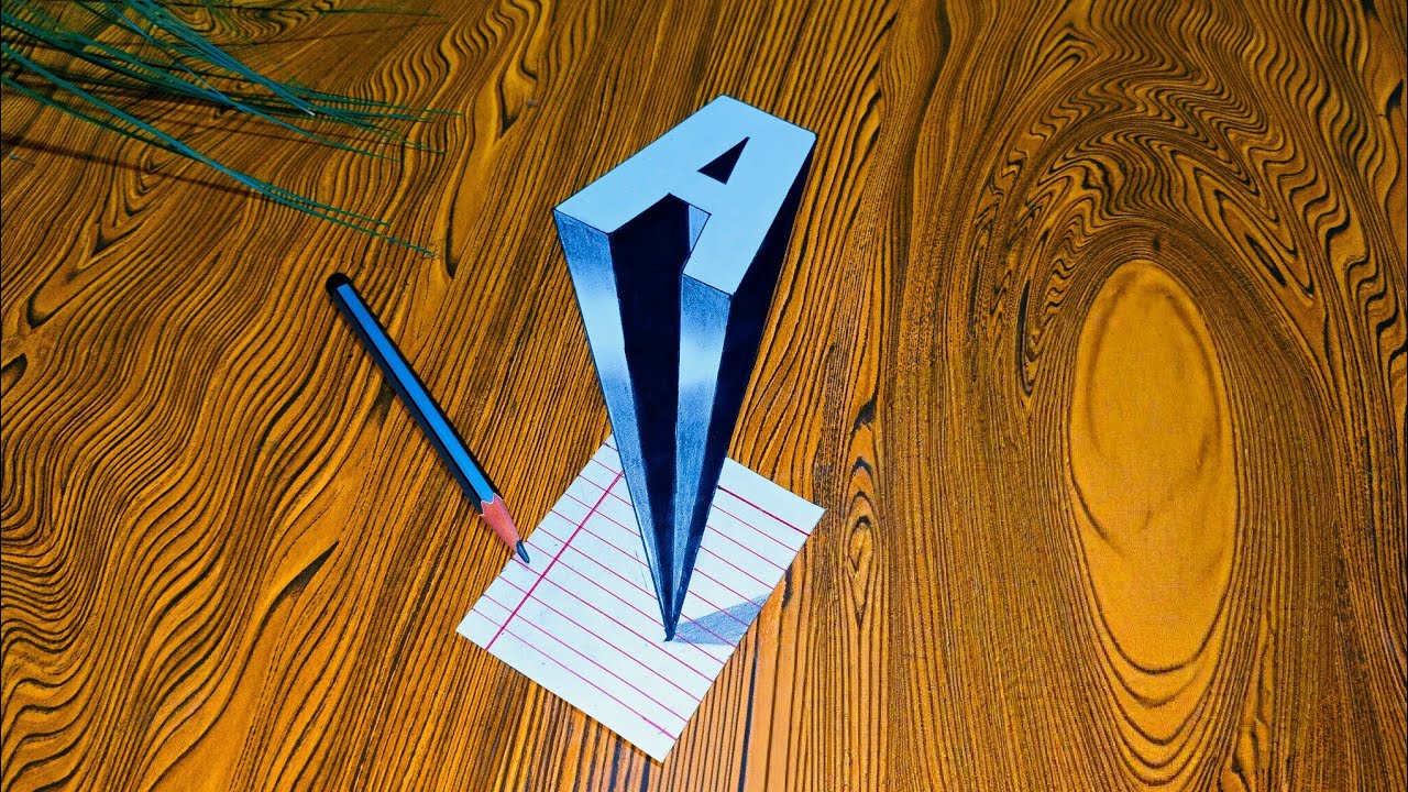 3D drawing 🎨 very easy 3D Art on paper beginner 🔰 ( 3D A leter create ) 3D video illusion #drawing 