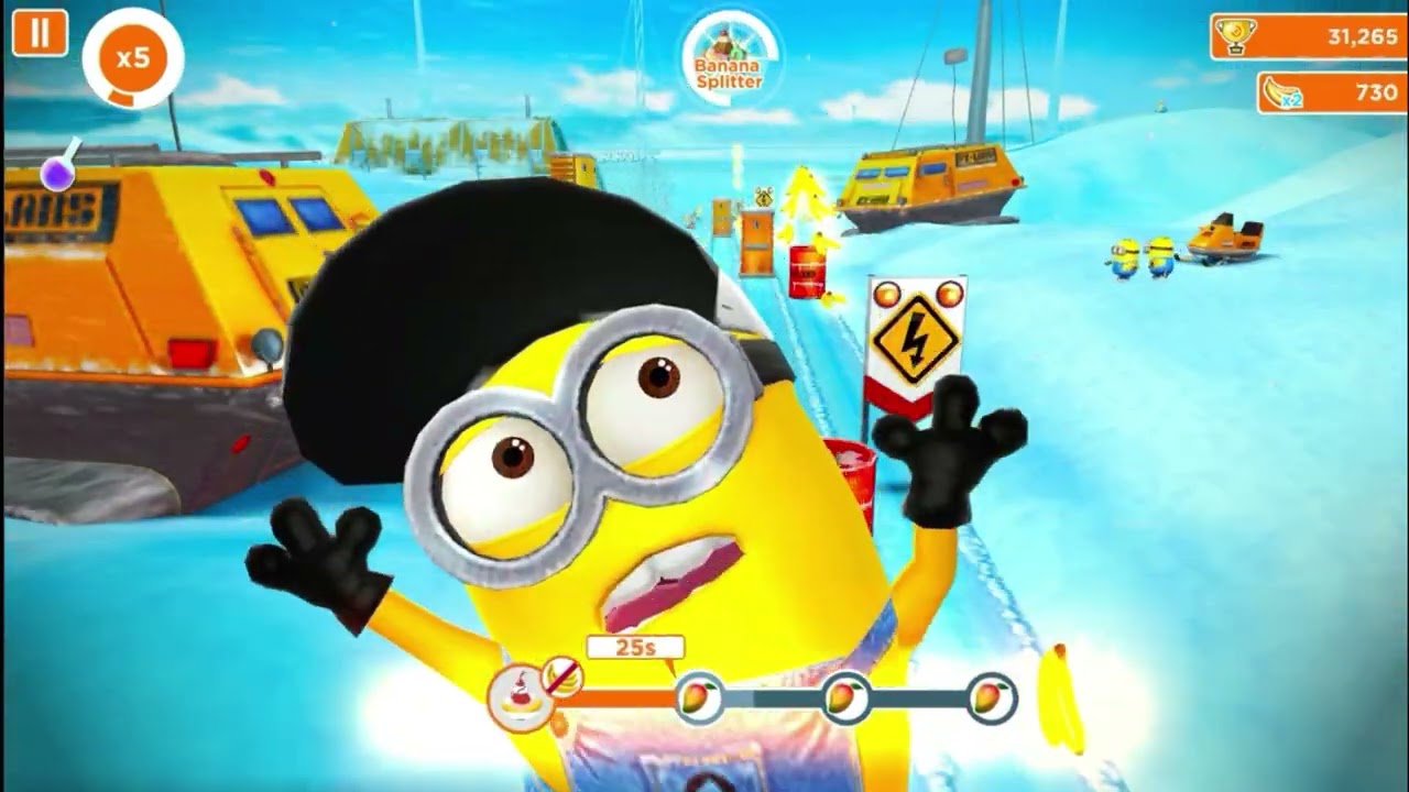 #139 Run with banana splitter, avoid collecting banana, Despicable me Minion Rush