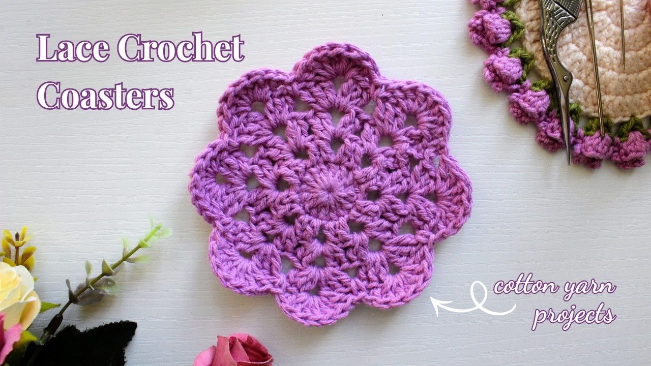 Crochet Lace Coasters (cotton yarn projects!)