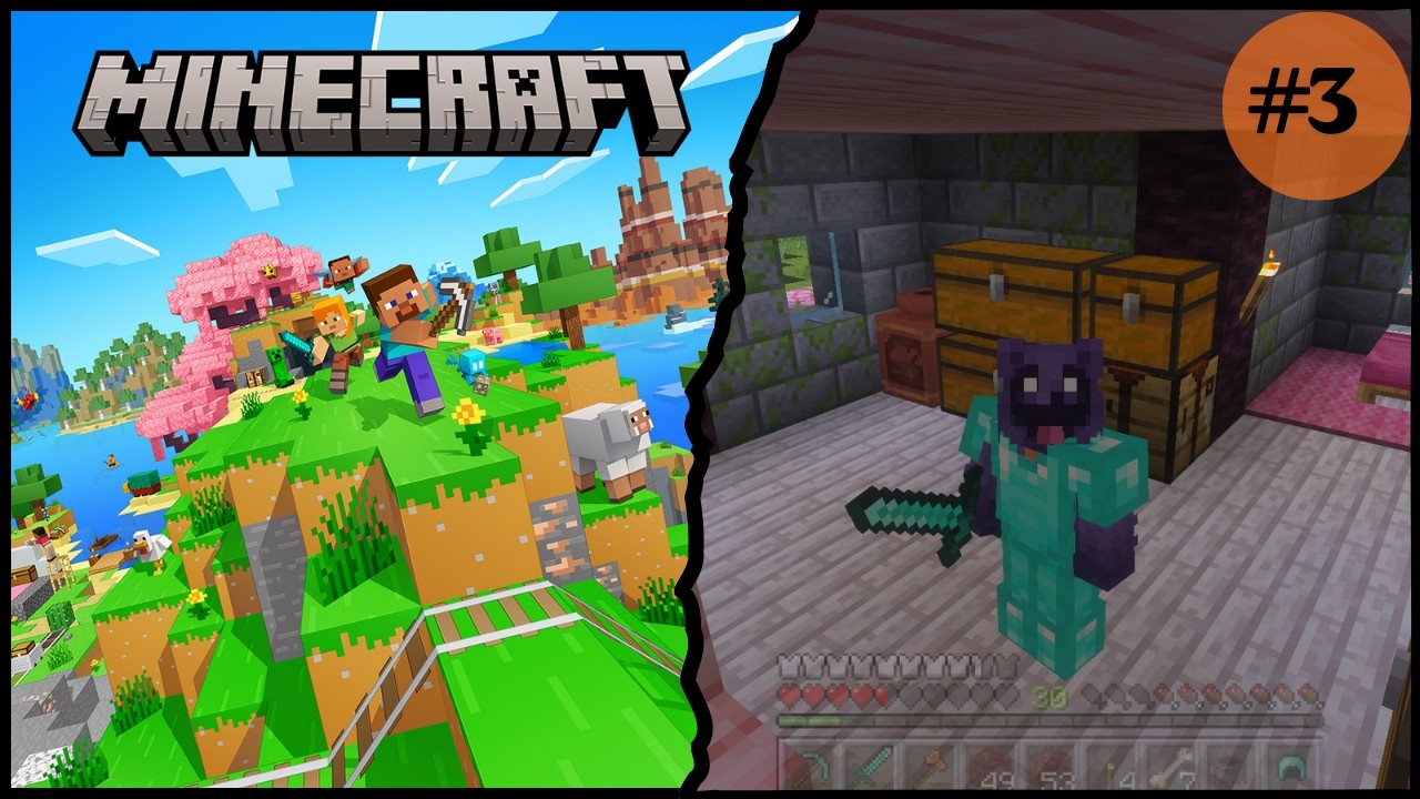 On part a la recherche de Diamants !!!💎✨ (Minecreft #3 ft Léana et @MU_Sashkaa ✨)