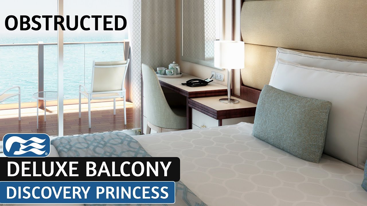Discovery Princess | Deluxe Balcony Stateroom (Obstructed) | Full Walkthrough Tour & Review 4K