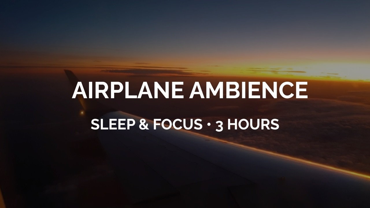 ✈️ Airplane Night Flight Ambience | 3 Hours | Jet Engine White Noise for Sleep & Relaxation