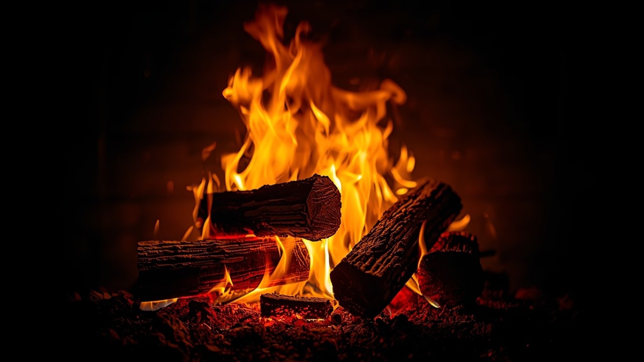 Minimal Fireplace Flames | 1 Hour Cozy Fire Ambience Art Frame Tv