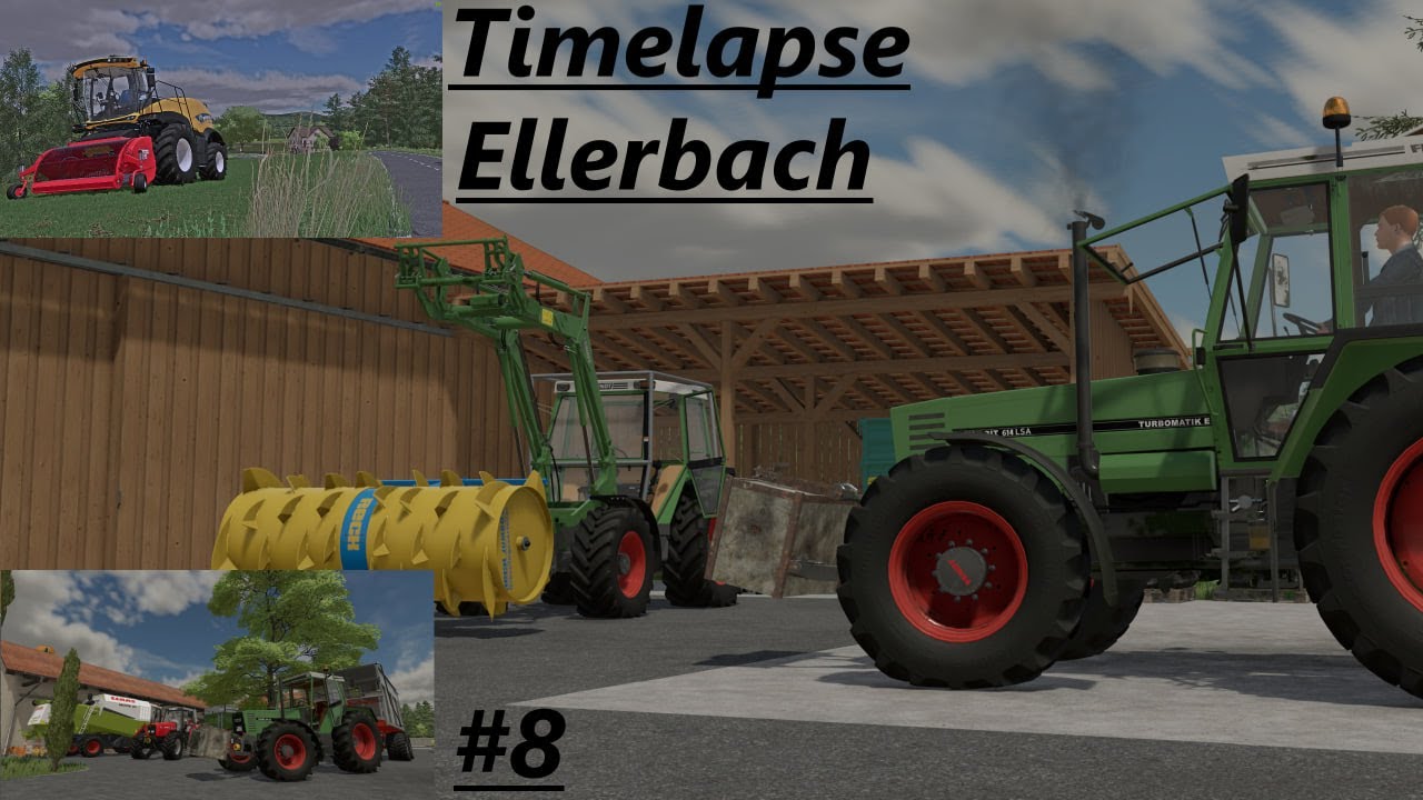 LS22 Timelapse Ellerbach #8 Gras Silieren mit Fendt 614 LSA & Massey Ferguson 6290
