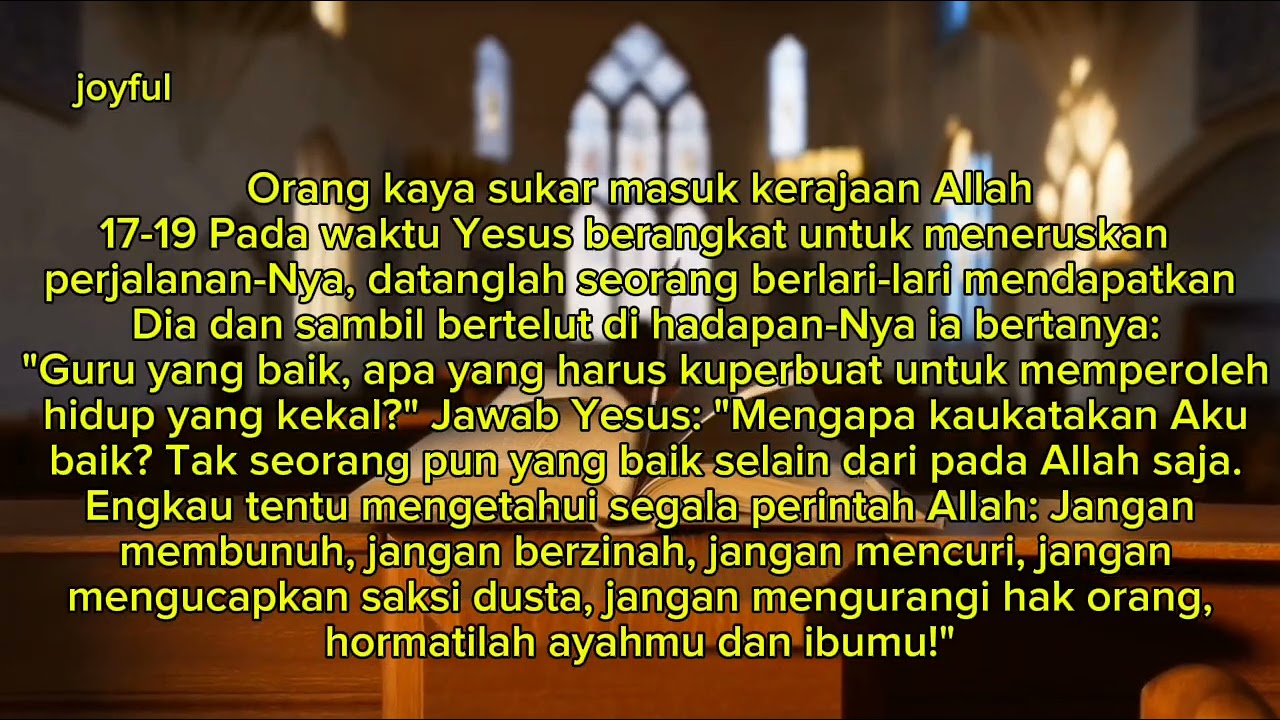 Pembacaan Alkitab.Injil Markus 10:1-31