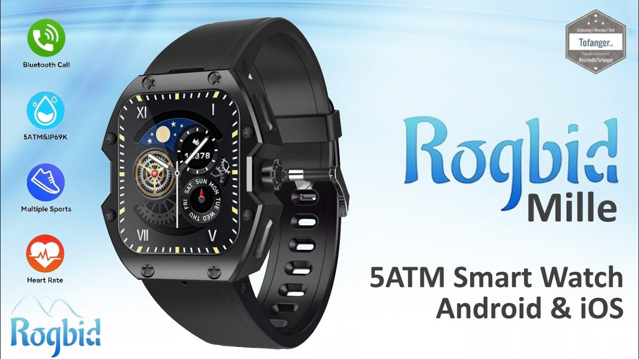 Wytrzymały smartwatch Rogbid Mille 5ATM &ndash; Aplikacja Da Fit &ndash; Android i iOS &ndash; Unboxing