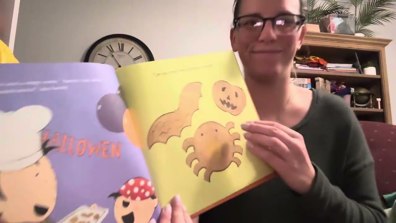 Ms. Monkey reads, “The Spooky Smells of Halloween” 