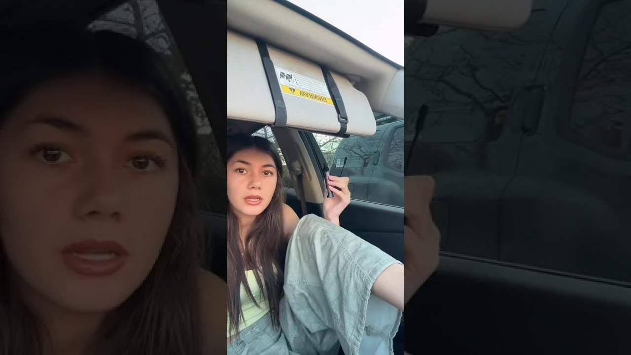 Girl Shows Her Feet in Car - Foot Tease 