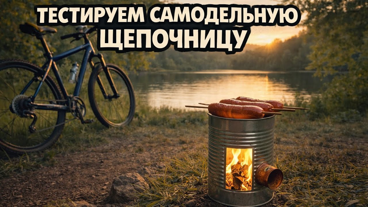 К озеру на велосипеде — тестируем самодельную щепочницу из банок