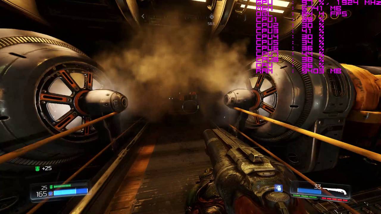 DOOM/DSR(3200X1800)/I7 4790k/GTX 1070/16 GB DDR3/Windows 10