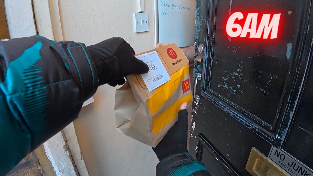 Начинаю смену в 6 утра! Доставляю еду страдающим от похмелья лондонцам в лютый мороз!