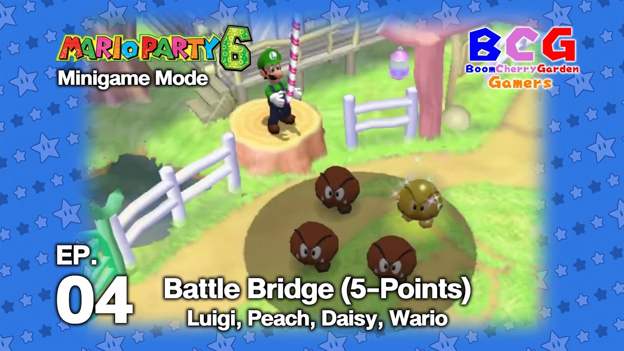 Mario Party 6 SS2 Minigame EP 04 - Battle Bridge - Luigi, Peach, Daisy, Wario