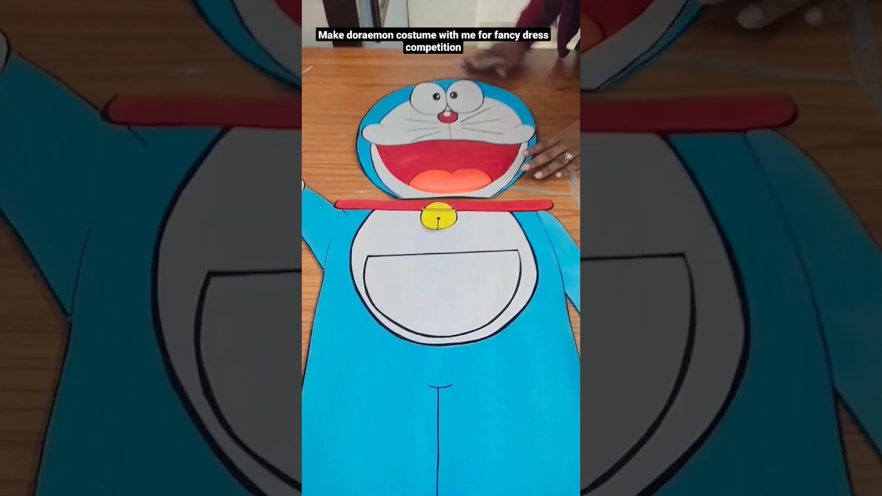 Doraemon costume for fancy dress competition | Easy and affordable costumes for fancy dress #shorts