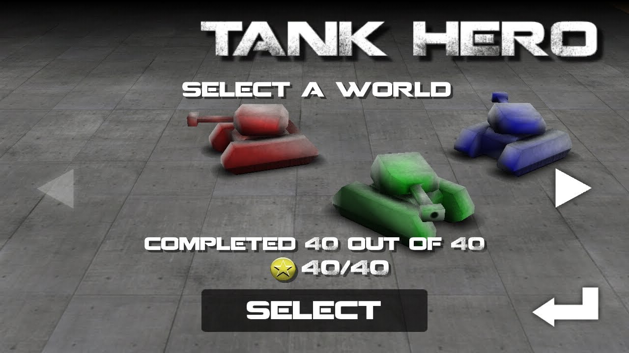 Tank Hero walkthrough - world 1 - 40 gold medals
