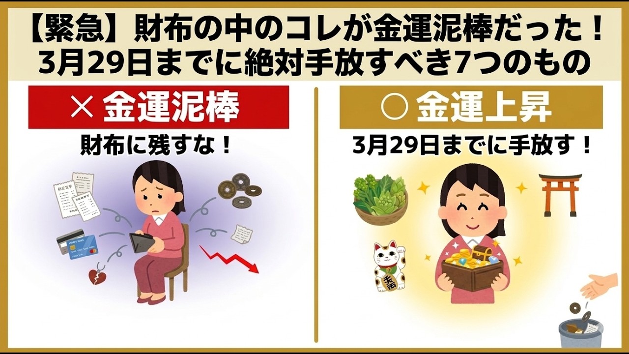 【緊急】財布の中のコレが金運泥棒だった！3月29日までに絶対手放すべき7つのもの