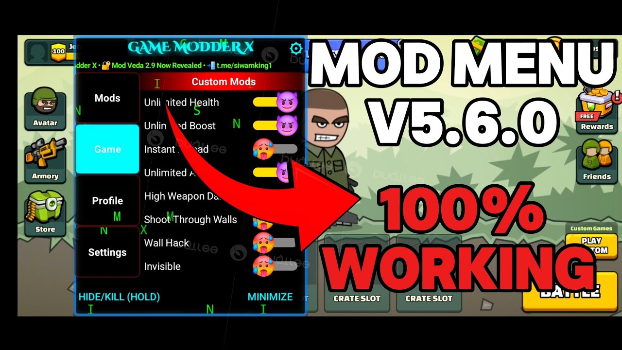 Мод-меню Mini Militia v5.6.0 | Неограниченное здоровье | Неограниченные патроны | - Ссылка в комм...