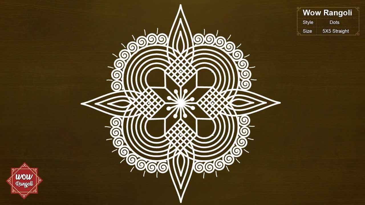 Beautiful Margazhi kolam |  Dhanurmasam Muggulu | Pongal Rangoli | Wow Rangoli