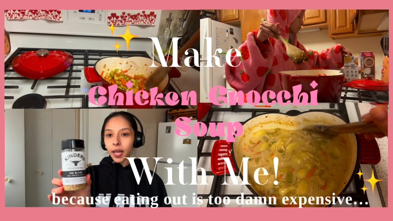 Let’s Make Chicken Gnocchi Soup! | calm cooking, small yap session, thanks for 100 subscribers!
