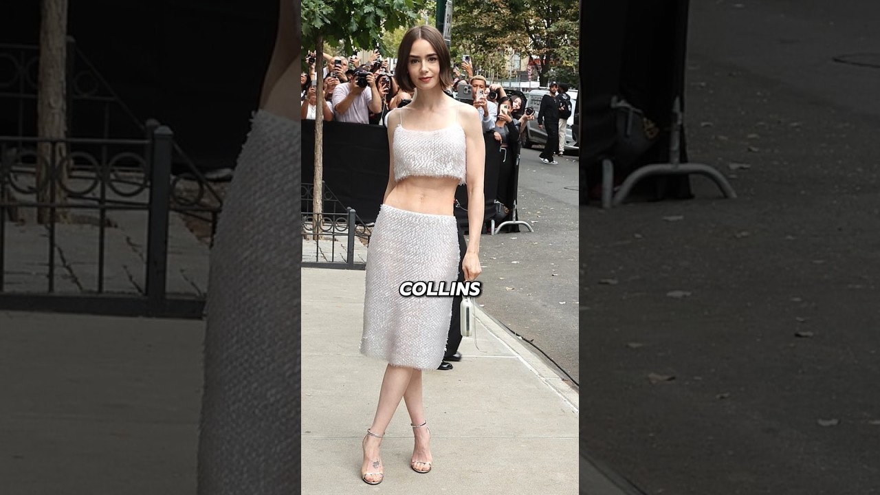 Lily Collins Shines in Iridescent Co-Ord at Calvin Klein&rsquo;s NYFW Show #shorts #usa #celebritynews